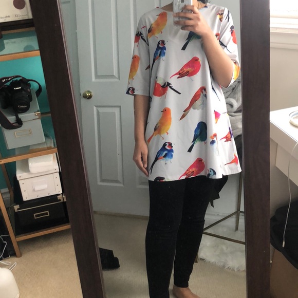 SHIFT DRESS in a bird print - Picture 4 of 4